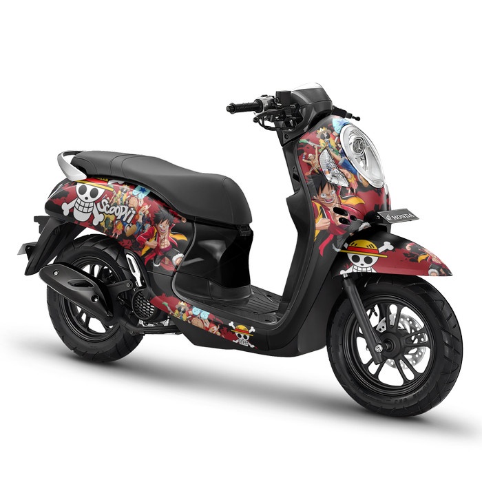 Decal Stiker Full body Scoopy Prestige 2023 2022 2020 One Piece 2 - Hitam