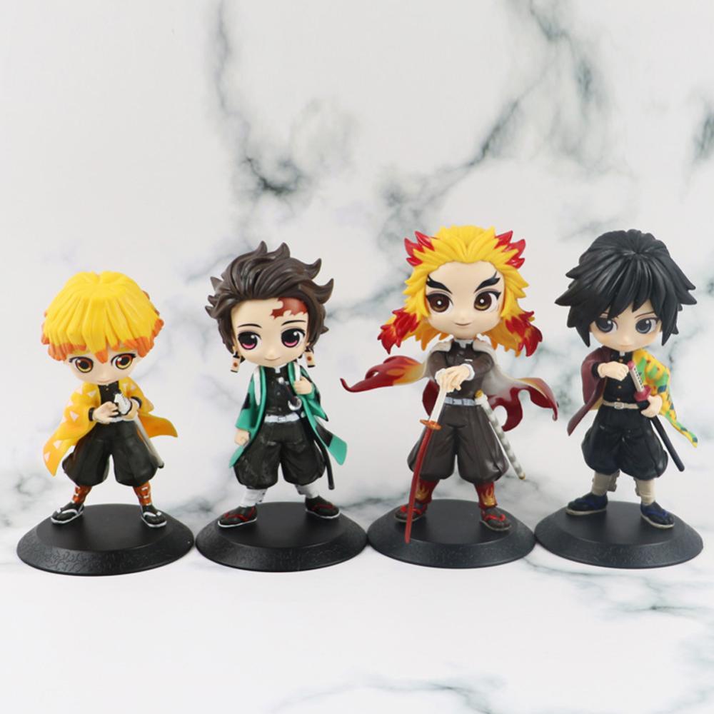 Timekey Chibi Versi Anime Demon Slayer Action Figure Miniatur Patung Model Kimetsu No Yaiba Boneka Tanjirou Nezuko Kyoujurou Giyuu C6P1