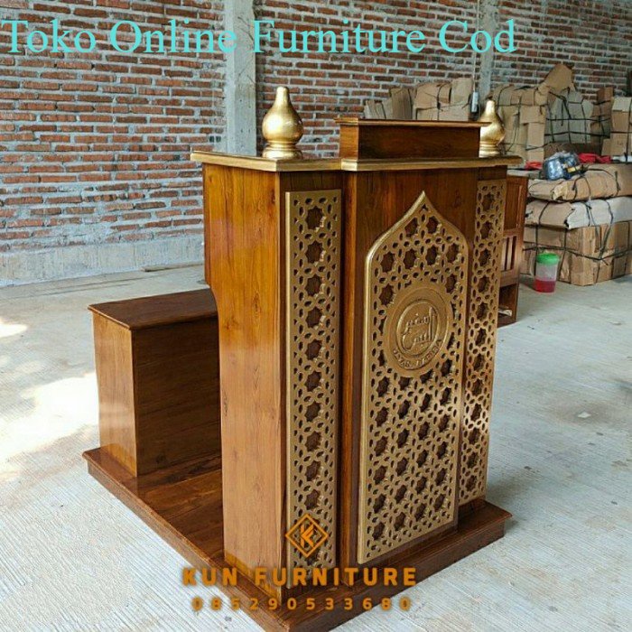mimbar masjid minimalis kayu jati mimbar masjid Duduk podium termurah