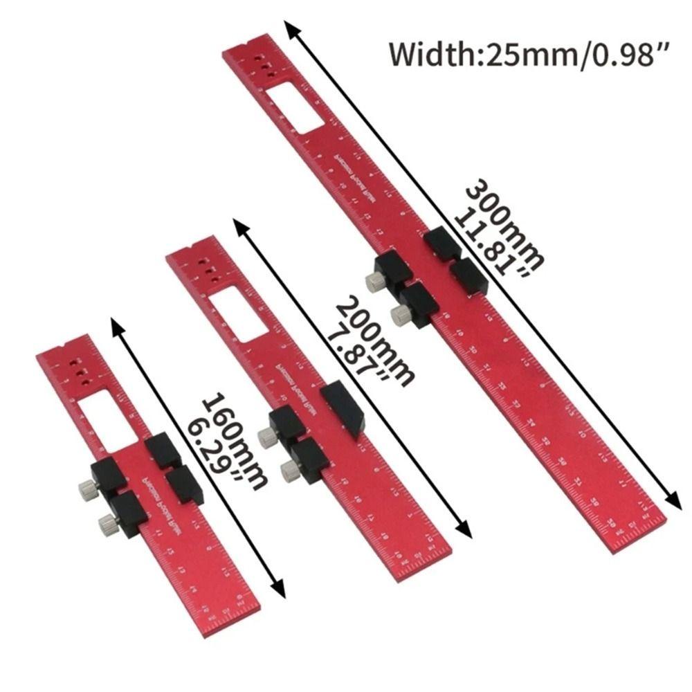 Top Scribing Ruler, Penggaris Posisi Paduan Aluminium, Kualitas Tinggi Sliding Adjustable Measure Tools Untuk Insinyur