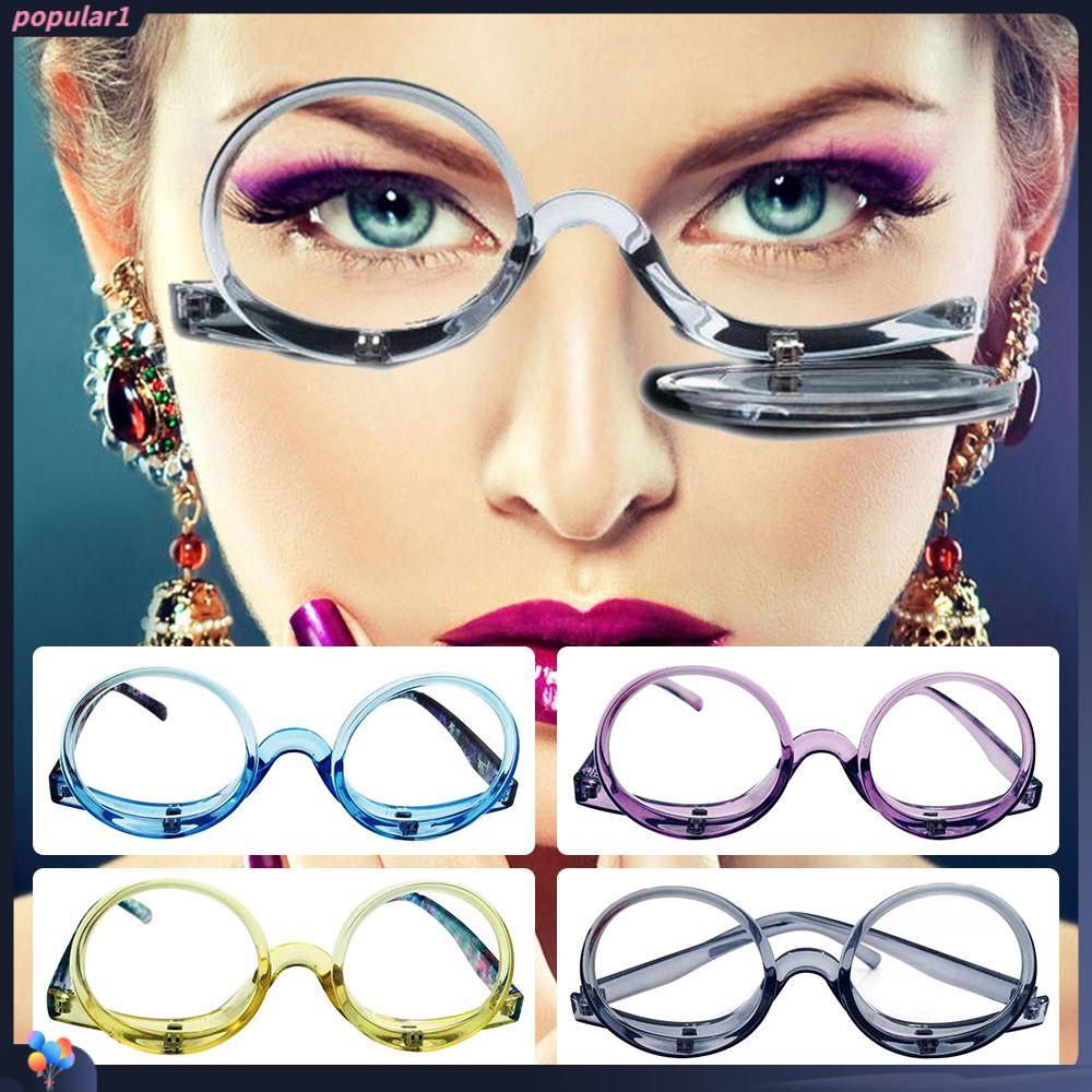 Populer Kacamata Baca Makeup Berputar Woman Vision Care Eyewear Magnifying Glasses