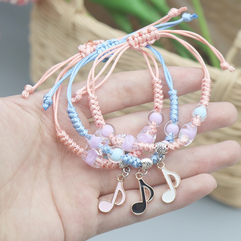 1 Pcs Gadis Dikepang Tali Gelang Musik Liontin Wanita Gelang Kerajinan Hadiah Ulang Tahun Aksesoris Fashion