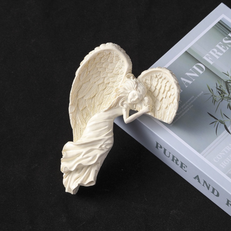 ღ Redemption Angel Door Frame Pendant Awakening Angel Wings Resin Kerajinan Rumah Hadiah Dekorasi Pintu Teras Dalam Dan Luar Ruangan