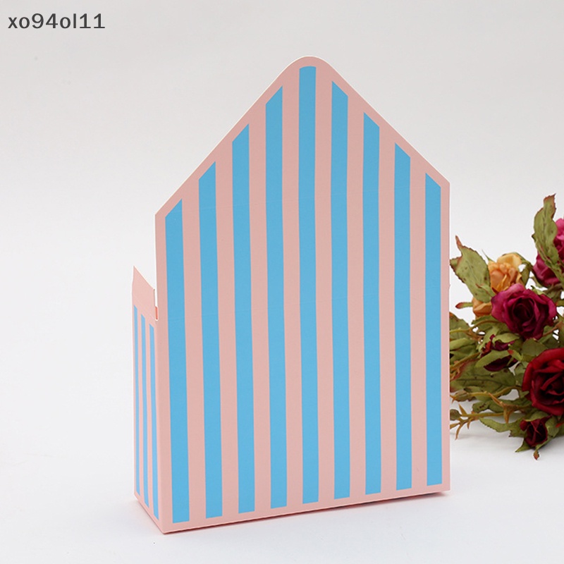 Xo Striped Romantic Amplop Flower Box Holder Buket Kertas Packing Storage Box OL