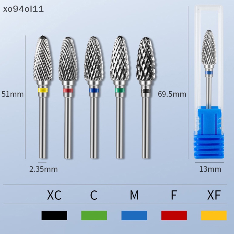 Xo Carbide Tungsten Nail Drill Bit Manicure Drill Untuk Milling Cutter Kikir Kuku OL