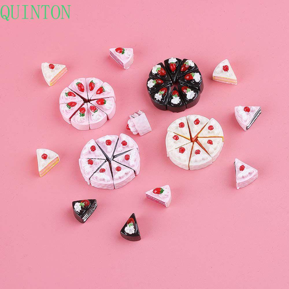 Quinton Rumah Boneka Kue Resin Mainan Anak Kue Miniatur Cake Desktop Decor Model Kerajinan Aksesoris Rumah Boneka Dapur Mainan Anak