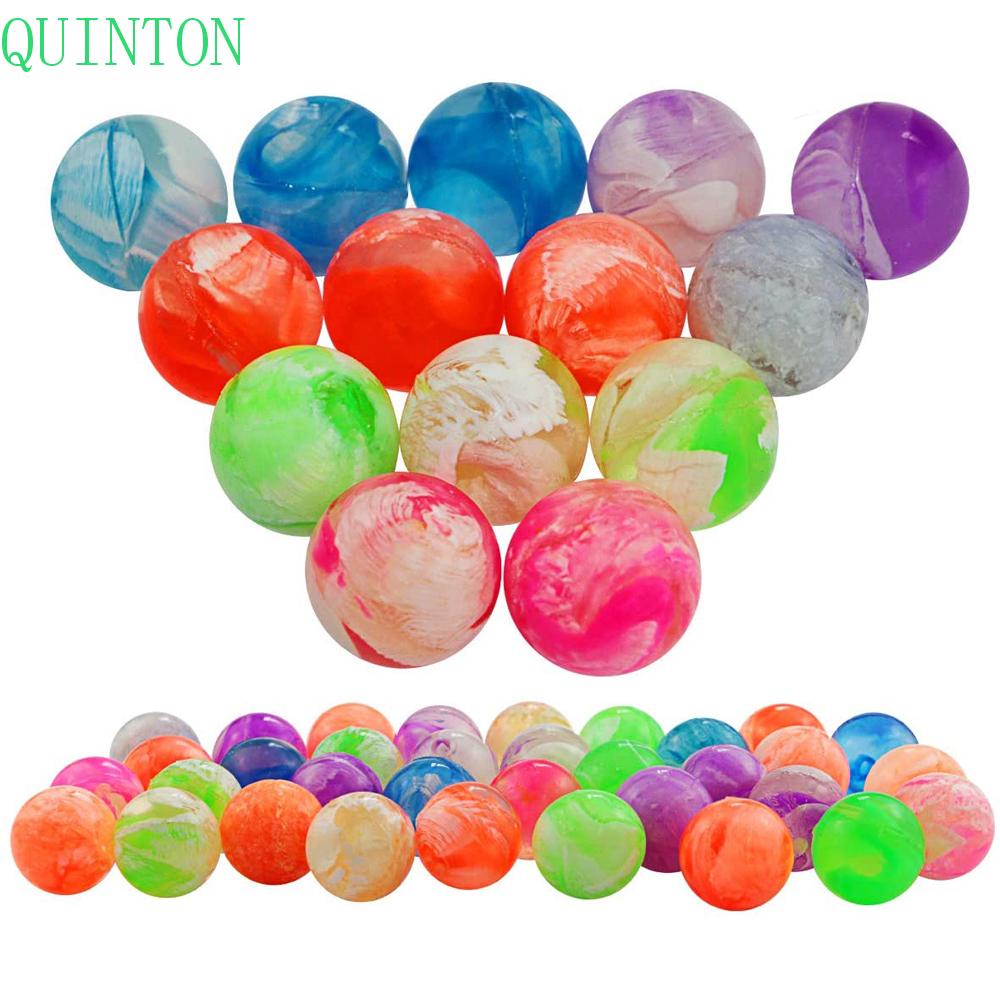 Quinton Bola Pantul Mini Permainan Olahraga Mainan Lucu Mainan Mandi Karet 19mm Neon Bounce Balls