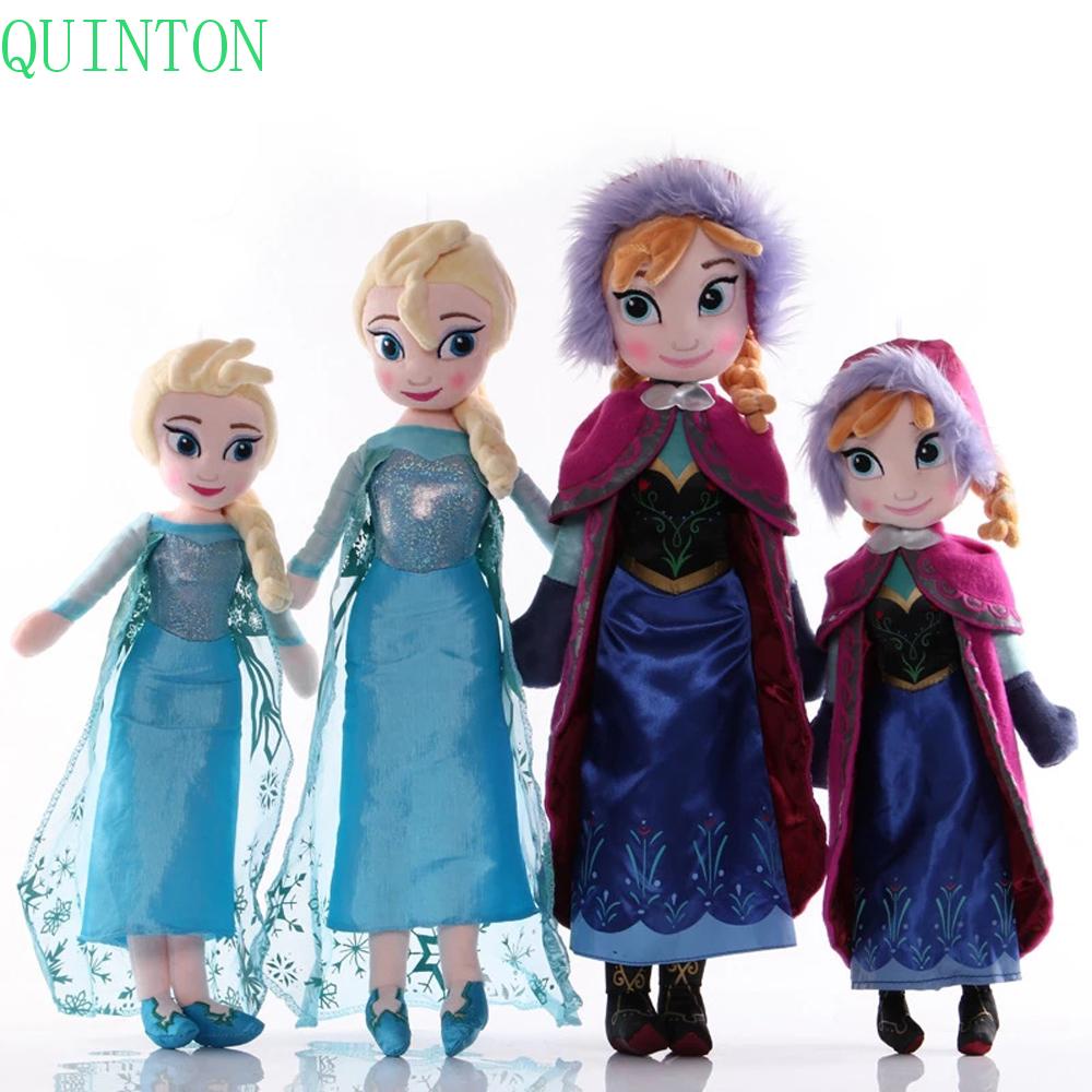 Boneka QUINTON Anna Elsa Hadiah Natal Kartun Snow Queen Elsa Doll Mainan