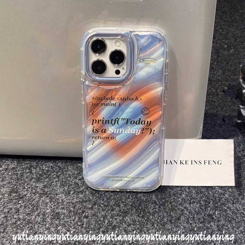 IPHONE Case Kartu Laser Hati Cinta Kompatibel Untuk Iphone11 12 14 13 Pro MAX XR X XS MAX 7plus7 8 6 6S Plus SE 2020 Kreatif Sederhana Huruf Smile Gradasi 3D Stereo Korgasi Soft Cover