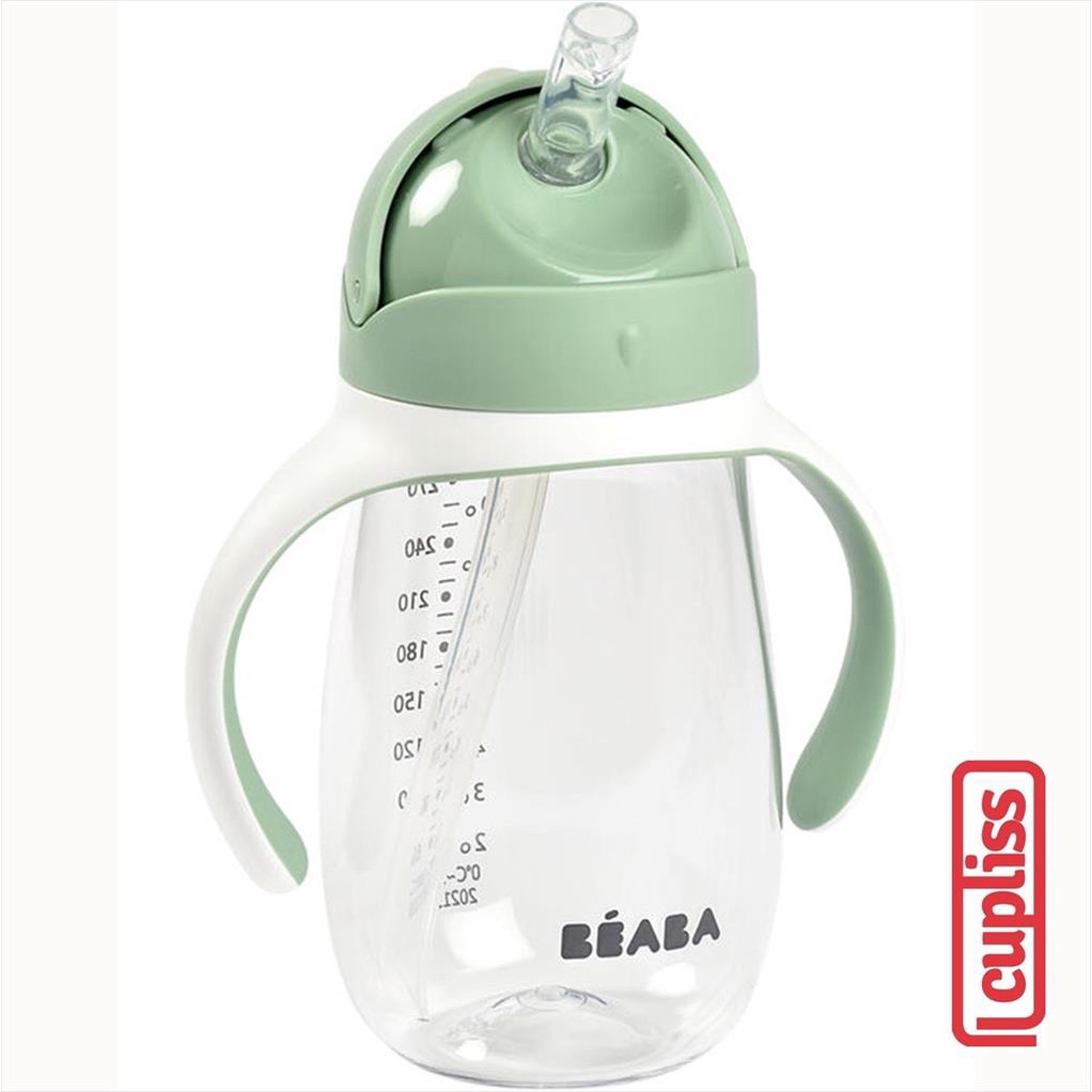 Beaba Straw Cup 300ml Sage Green Botol Minum Anak