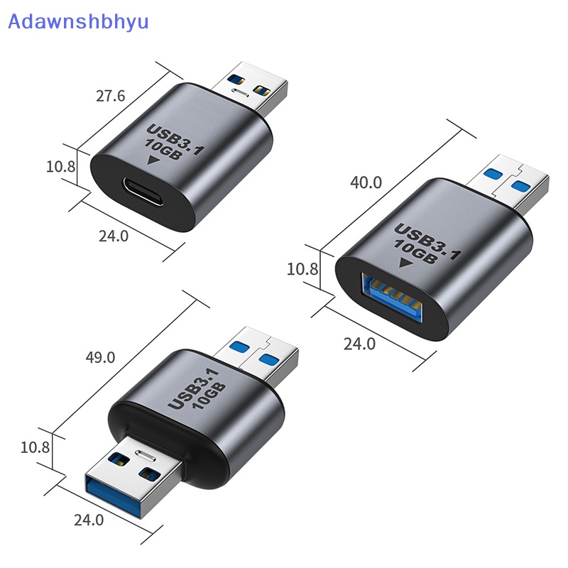 Adhyu USB Tipe C Ke USB 3.1 Adapter OTG Fast Transfer Data Konverter Pria Wanita USB3.1 10Gbps Charging Data Konektor Transfer Kecepatan Tinggi ID