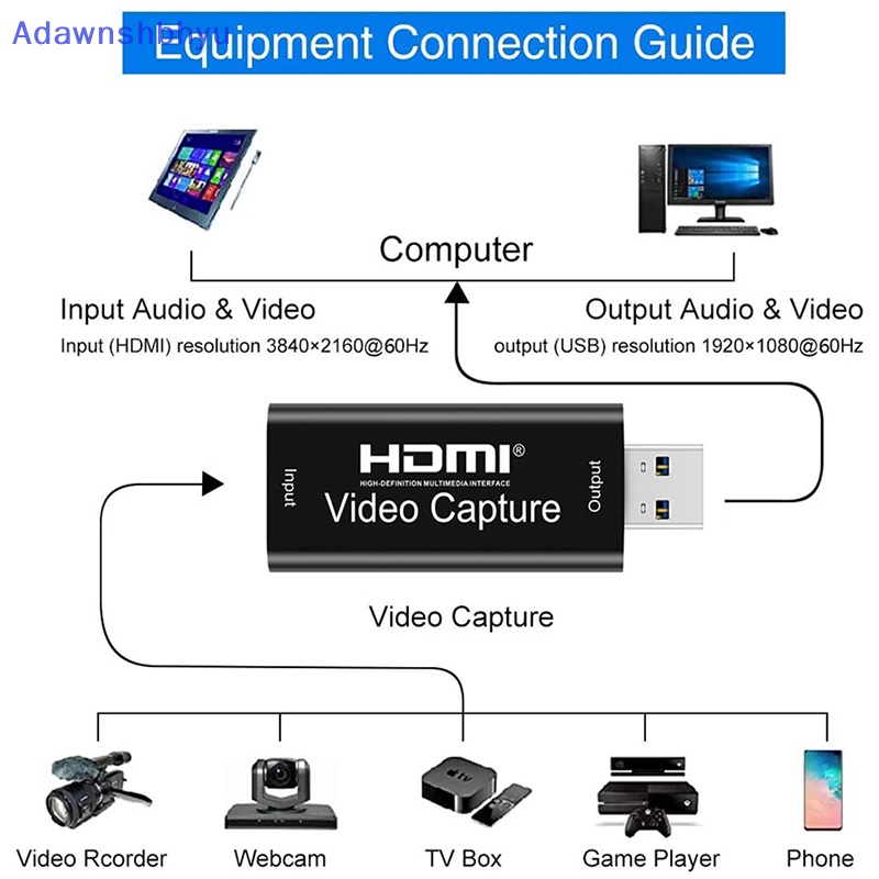 Adhyu HDMI to USB 3.0 Video Capture Card 1080P HD Recorder Game Video Live Stream ID