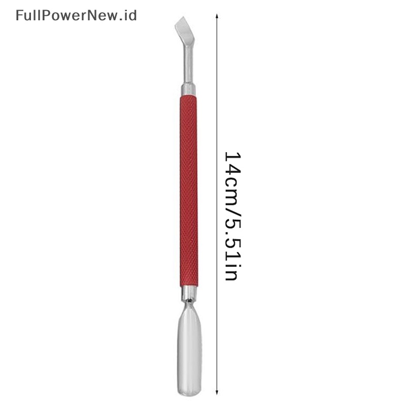 Power Stainless Steel Pendorong Kutikula Penjepit Bulu Mata Nail Art Files UV Gel Polish ID