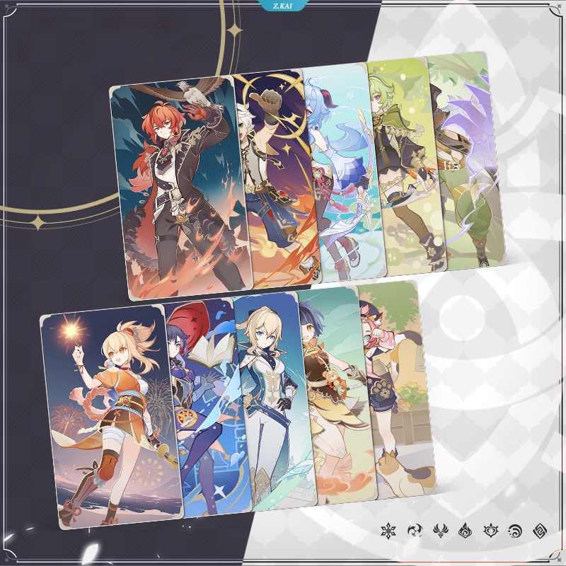 Genshin Impact Genius Invokation Tarot Cards Aksesoris Game Desktop Card Dewasa Anak Pinggiran Mainan Hadiah [ZK]