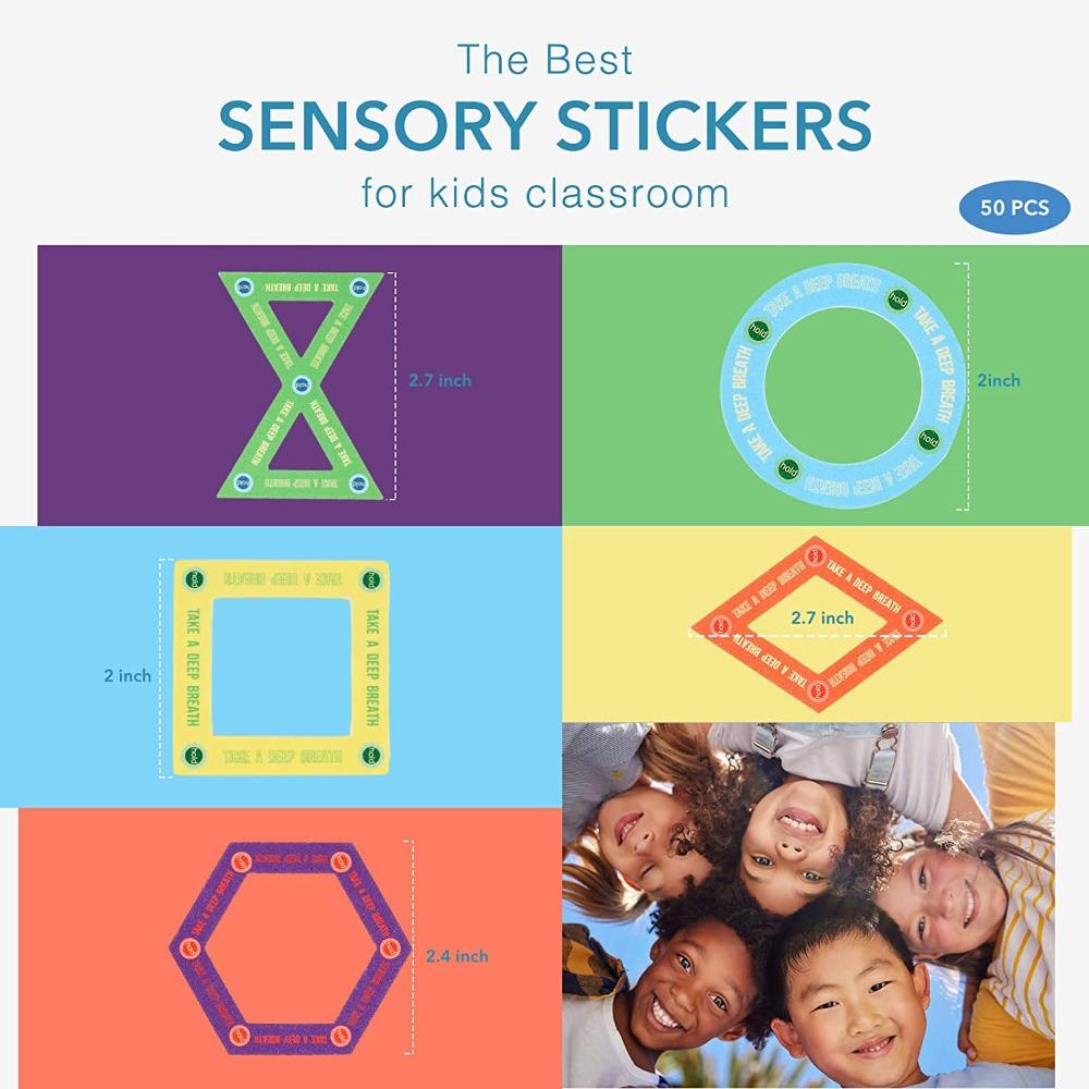 Populer 50Pcs Stiker 50Pcs Mengurangi Strip Tekanan Fidgeting Restless Tactile Calming Kids