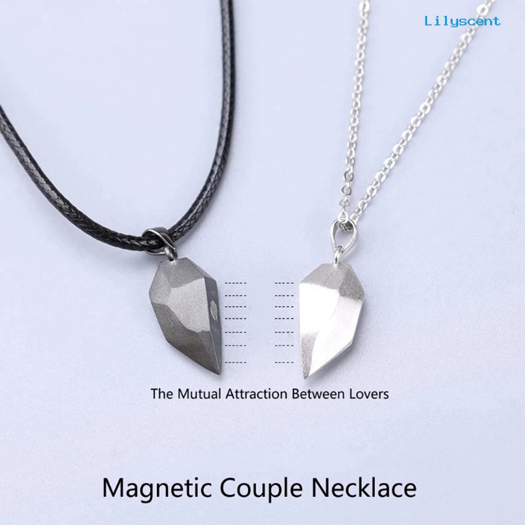 [LS]2 Pcs /Set Kalung Senada ic Geometris Kreatif Unisex Memorial Makna Kalung Nya-Dan-Nya Untuk Pasangan