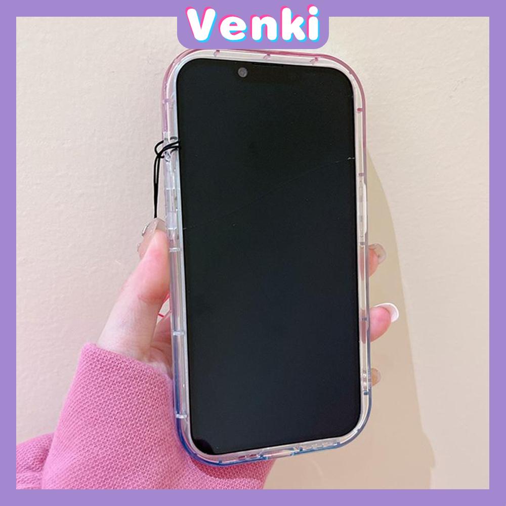 VENKI - Untuk iPhone 11 iPhone Case Laser Reflektif Bening Phone Case TPU Lembut Shockproof Airbag Ponsel Lucu Angsa Merah Muda Kompatibel dengan iPhone 14 13 Pro max 12 Pro Max XR XS 7 8