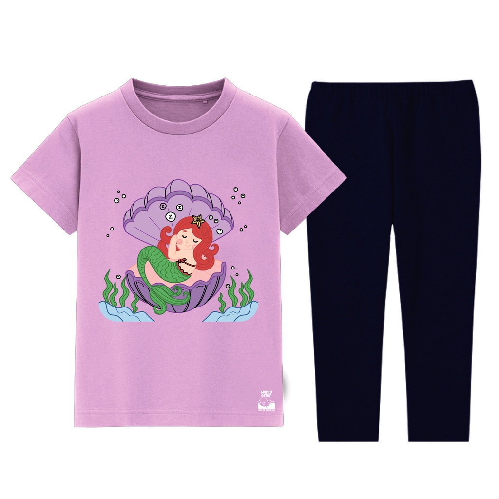 Piyama Lengan Pendek Mermaid Sleep Series Untuk Usia 2-8 Tahun Bahan Katun Combed 30s Premium