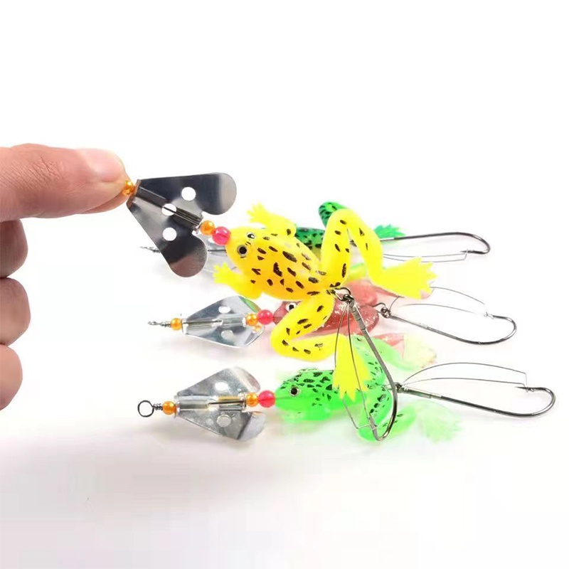 1pcs Umpan Pancing Sendok Jump Forg Spinnerbait 4warna 9cm/6g Bentuk Kodok Spinner Umpan Jig Buzzbait Untuk Bass Snakehead Pike Trout Salmon