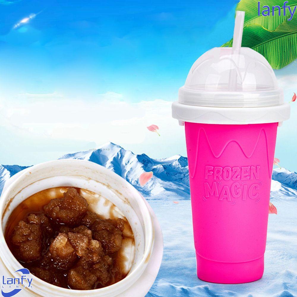 Lanfy Smoothie Cup Warna Warni Tahan Lama Ice Cream Quick-frozen Slush Homemade Cooling Cup