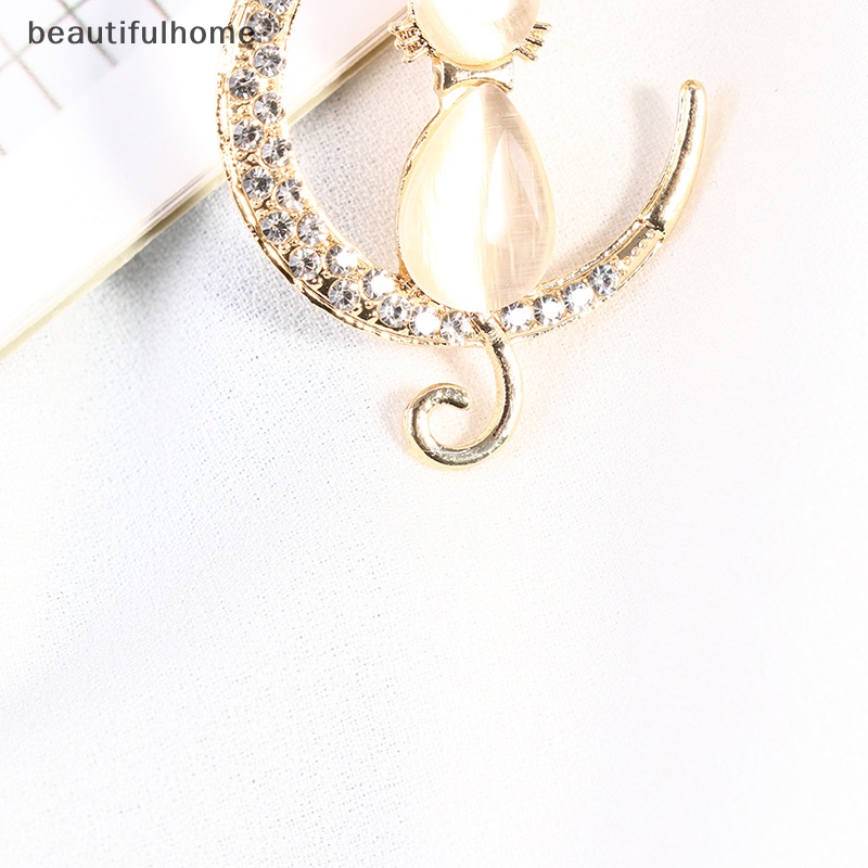 {beautifulhome} Bros Kucing Opal Berlian Imitasi Untuk Wanita Baroque Trendy Elegan Brooch Pin Hadiah.