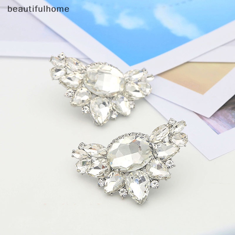 {beautifulhome} 1pc Lady Shoe Rhinestone Clip Klip Hias Wanita Sepatu Removable Charm Gesper.