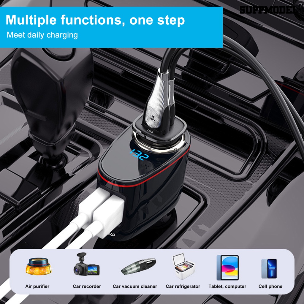 [SM]100W Output Stabil 12/24V Charger Mobil Cerdas Shunt Tahan Api Efisiensi Tinggi 2port USB Fast Car Charger Aksesoris Mobil