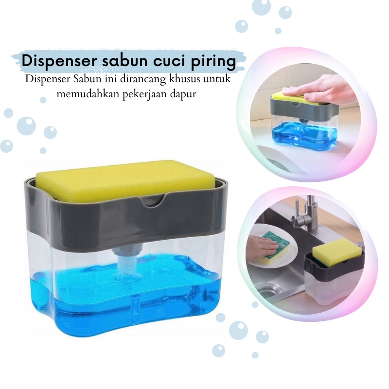 GOS A301 - DISPENSER SABUN CUCI PIRING HOLDER FREE SPONS