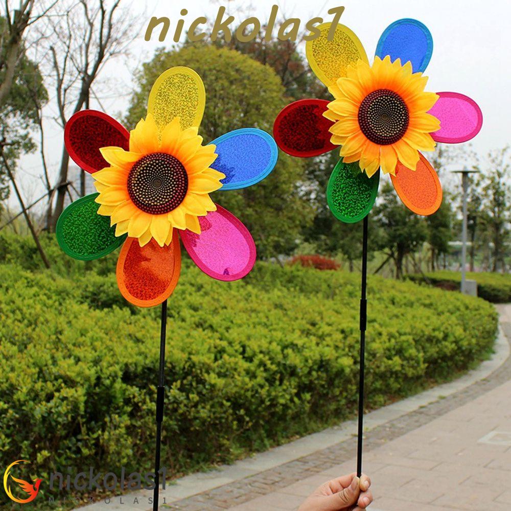 Nickolas1 Sunflower Windmill Sequin Colorful Anak Rumah Untuk Anak Kegiatan Outdoor Mainan Anak