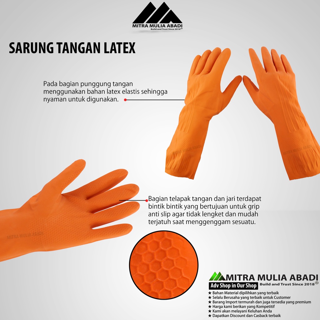Sarung Tangan Karet Tebal / Sarung Tangan LateX tebal | sarung tangan latex multifungsi
