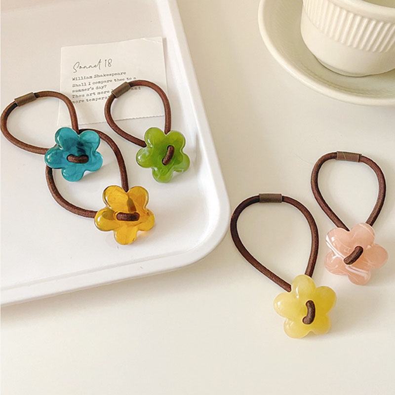 Gelang Karet Geometris Bunga Fashion Untuk Anak Perempuan