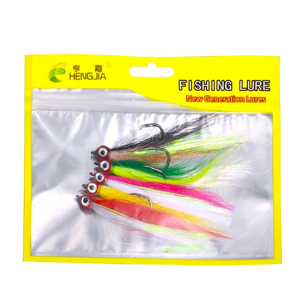 Hengjia 5Pcs /Bag Silikon Lembut 3D Mata Lure 9cm1.6g Slow Jigging Hook 5warna Troli Jig Umpan Air Asin Laut Dalam Aksesoris Memancing
