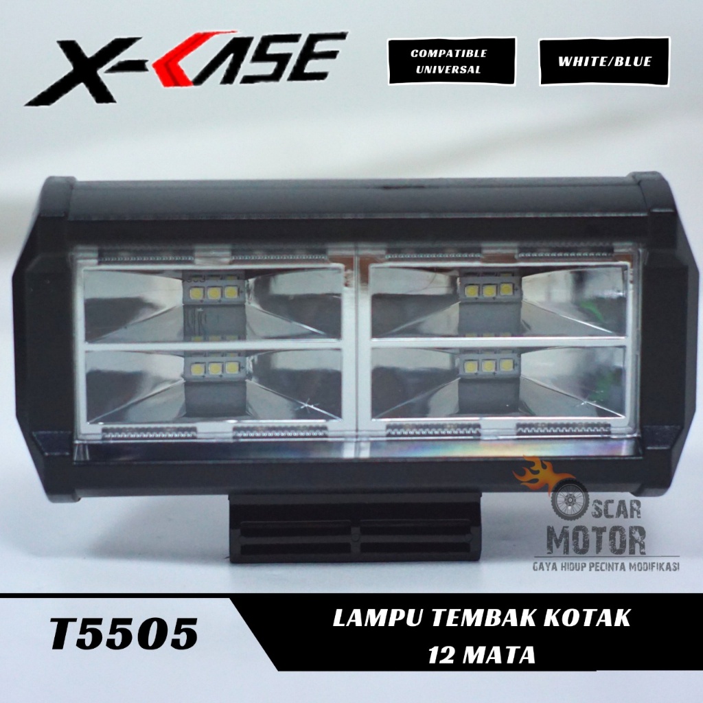 LAMPU TEMBAK SOROT LED BAR ANGEL EYES 12 LENSA 2D 3D LAMPU KANBUT FLOGLAMP MODEL DAYMAKER UNIVERSALTERANG LAMPU KOTAK HI LO XCASE 5505