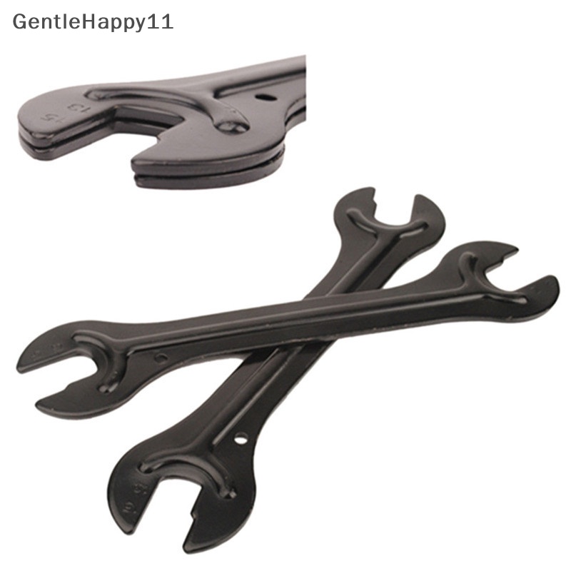 Gentlehappy 13 /15mm+14 /16mm Cycle Bike Bicycle Steel Bike Cycle Head Open End As Hub Cone Wrench Spanner Alat Perbaikan Sepeda id