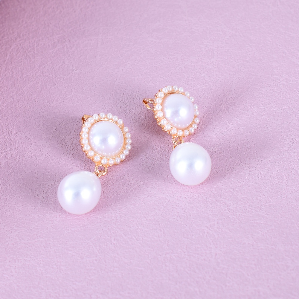 [FRA] Perak Jarum stud Anting Istana retro Sastra Perancis Tetesan Air Tekstur Mutiara Anting Anting earrings