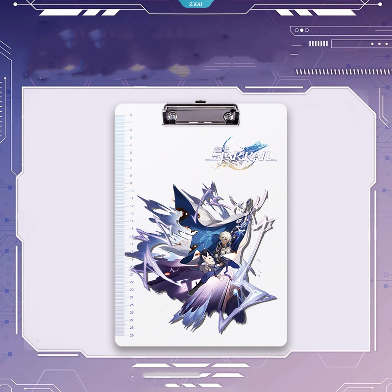 Honkai Star Rail Anime Kartun Karakter Kafka Dan Heng Maret 7th Silver Serigala Blade Perlengkapan Alat Siswa A4 Bening Frosted Folder Pad [ZK]