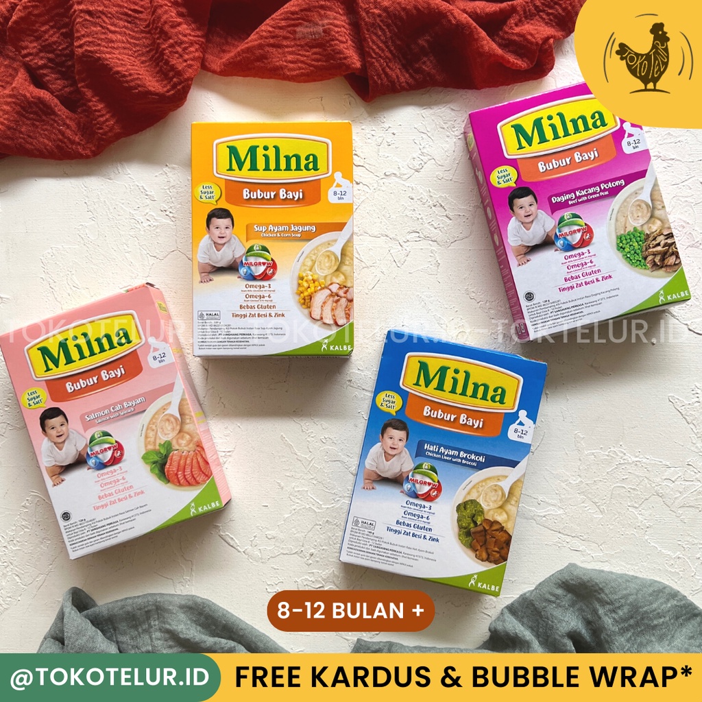 MILNA - BUBUR Bayi Reguler 6+ 8+ Bulan | Makanan Bubur Bayi MPASI HALAL SEHAT