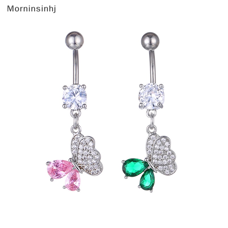 Mornin Stainless Steel Zirkon Warna Kupu-Kupu Liontin Pusar Kuku Kristal Pusar Pusar Pusar Pusar Pusar Perhiasan Tubuh Untuk Wanita Fashion Perhiasan id