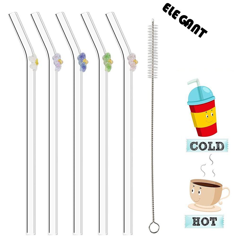 [Elegan] Sedotan Minum Aesthetic Colorful Tableware Glass Bening Perlengkapan Pesta