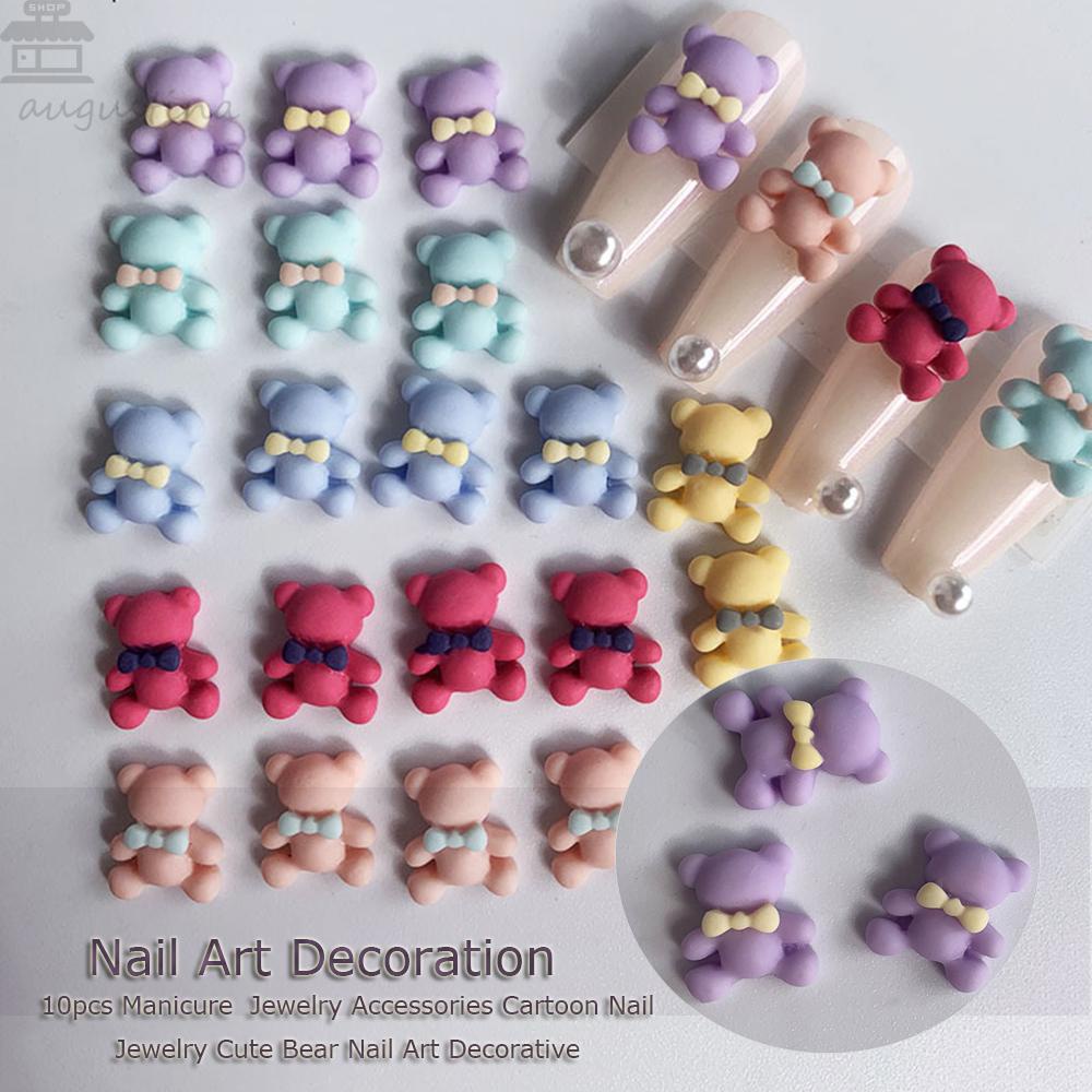 Augustina Hiasan Kuku 10pcs Resin Kartun DIY Nail Art Dekorasi