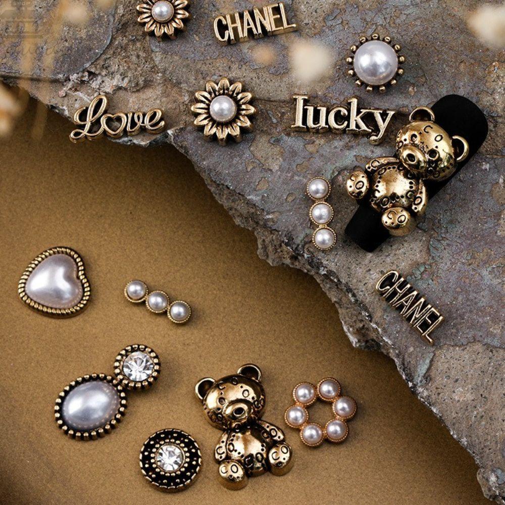AUGUSTINA Agustina Wanita Pesona Kuku Baroque Vintage Kuku Kecantikan Manicure Aksesoris DIY Bahan Kuku Nail Art Perhiasan