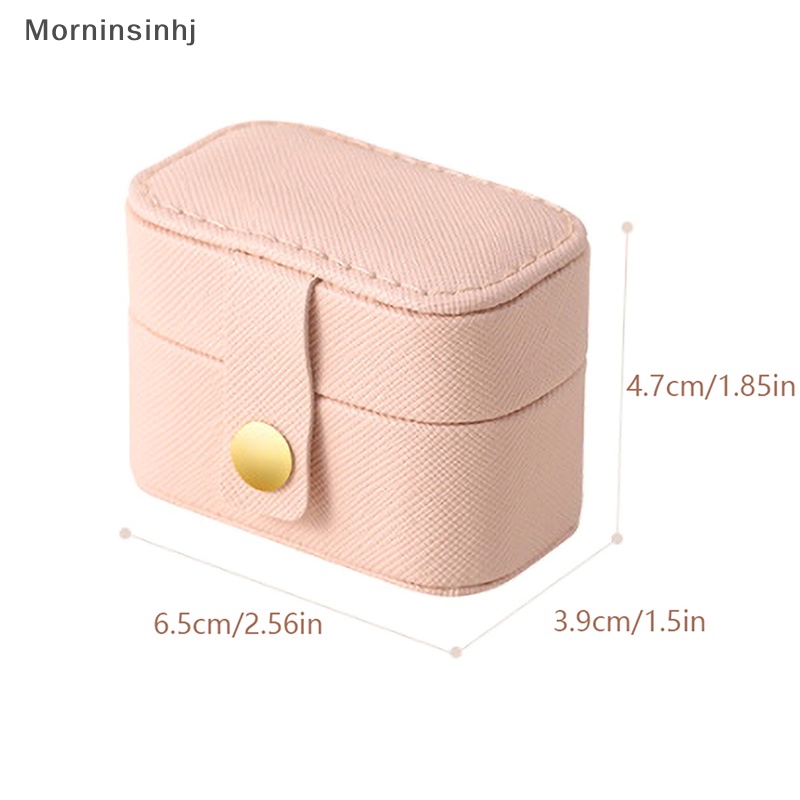 Mornin Tempat Perhiasan Travel Kecil Portable Earrings Organizer Box Tempat Penyimpanan Kulit id