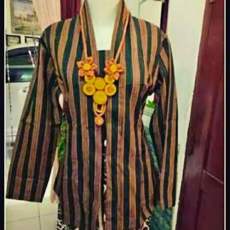 Kebaya dan Sorjan Baju Lurik Wanita jogja jawa / baju batik lurik wanita / Kebaya Lurik Kombinasi / 