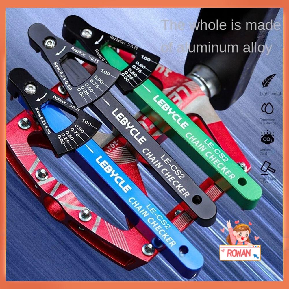 R-FLOWER Rantai Sepeda Pengukur Penggaris Portable MTB Sepeda Gunung Stretch Detection Caliper Tool