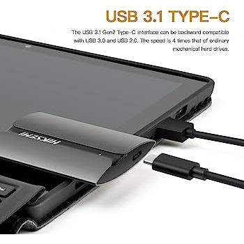 Hiksemi T300S SSD 512GB Portabel Solid State Drive USB 3.0 Type C
