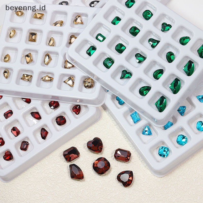 Beyen 20PCS 3D Nail Art Rhinestones Kristal Batu Warna-Warni Tips Dekorasi DIY ID