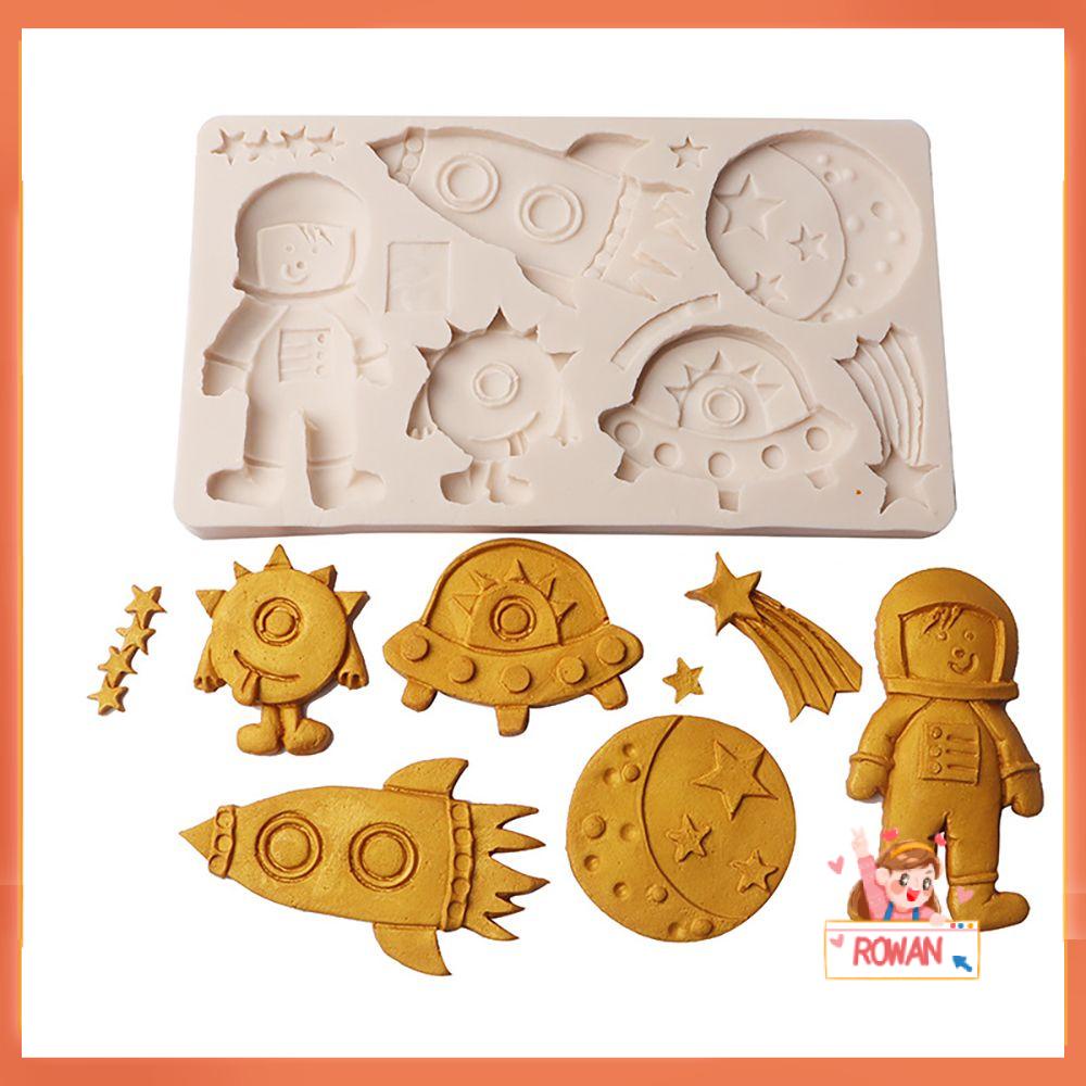 R-FLOWER Cetakan Kue Cupcake Coklat Spaceship Silicone Sugarcraft Mold