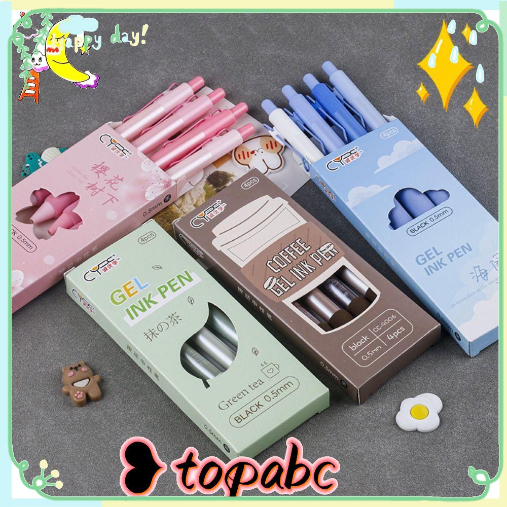 TOP 4pcs Gel Pen Lucu Untuk Menulis Kreatif Alat Tulis Pena Netral 0.5mm