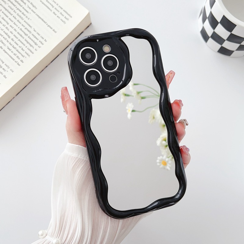 【Cream Mirror】So Pretty Clear Silicone Makeup SoftCase IPhone 7 8 Plus X Xr XS Max IPhone 11 12 13 14 Pro Max Women's Fashion Camera Protect Phone Case