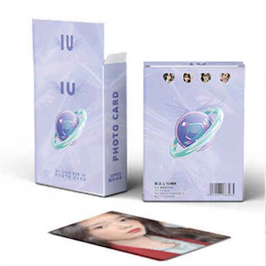 50pcs /box IU Photocards Album Kartu Laser Kpop Postcards